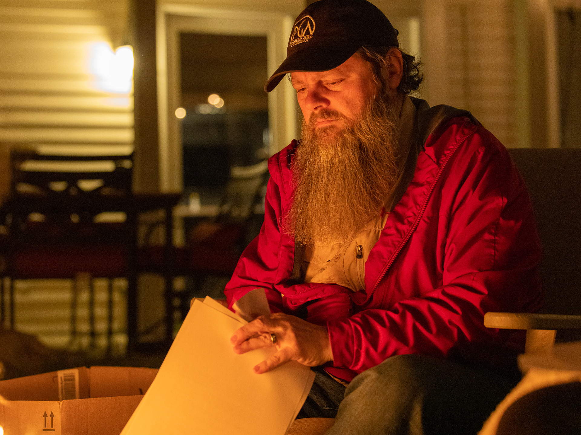 Covington, KY - Producers of "McVeigh" ritually burn the shooting script on the last night in town.