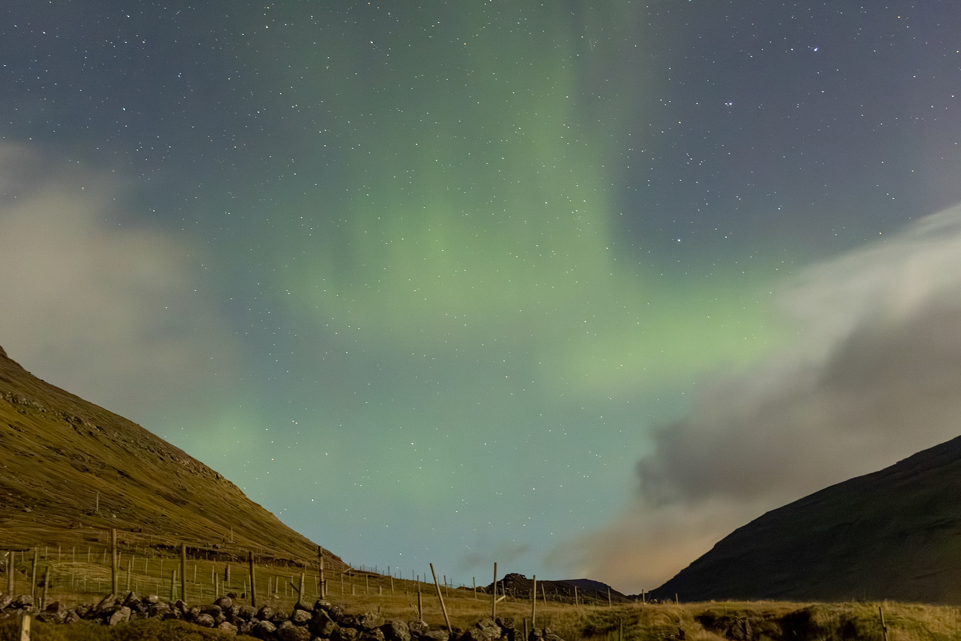 The aurora visible from our cottage