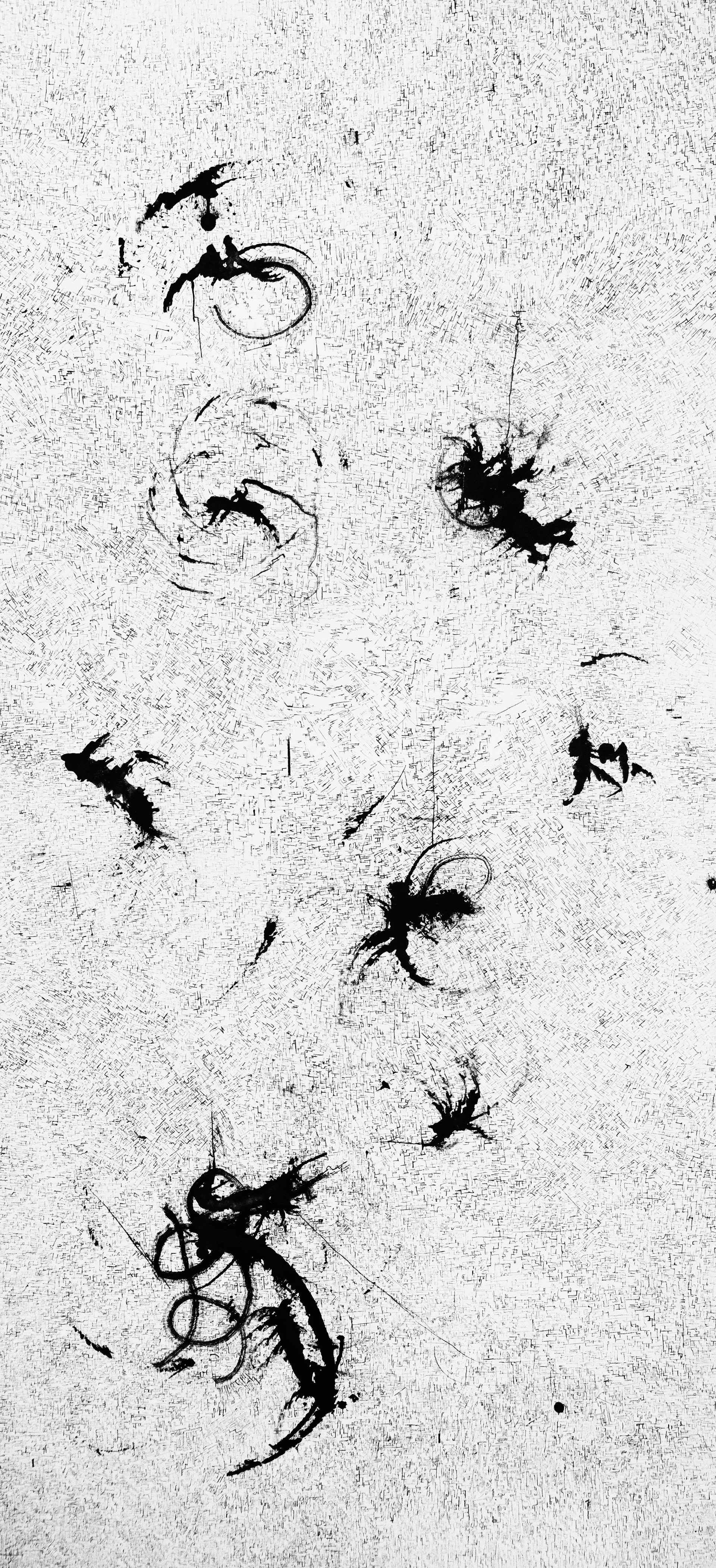 Expansión (2020). Acrílico y tinta china s/ lienzo. 1,50 m x 73 cm