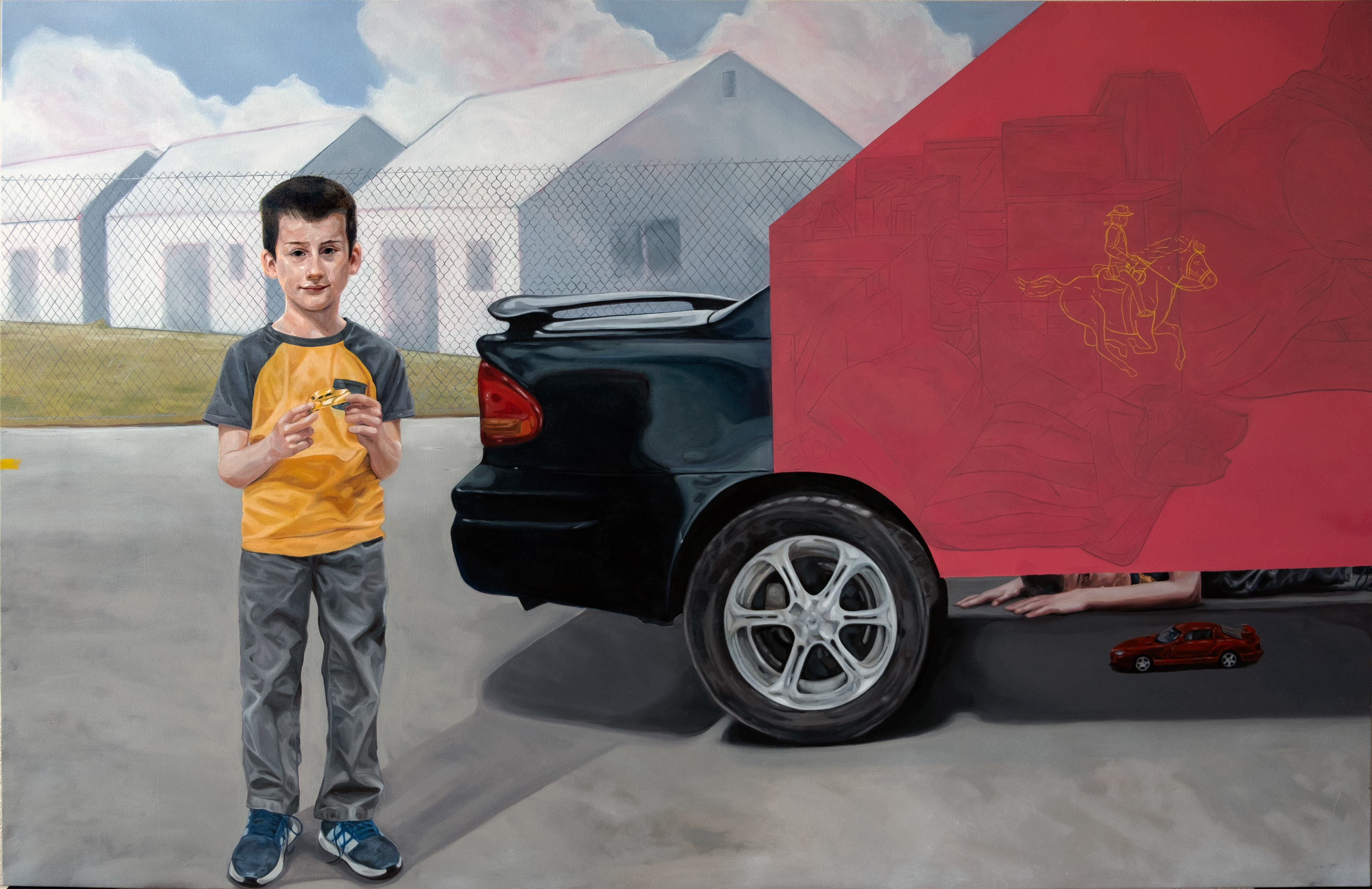 "Boys, This is Temporary. It's Fun!" 62"x96", Oil on Canvas