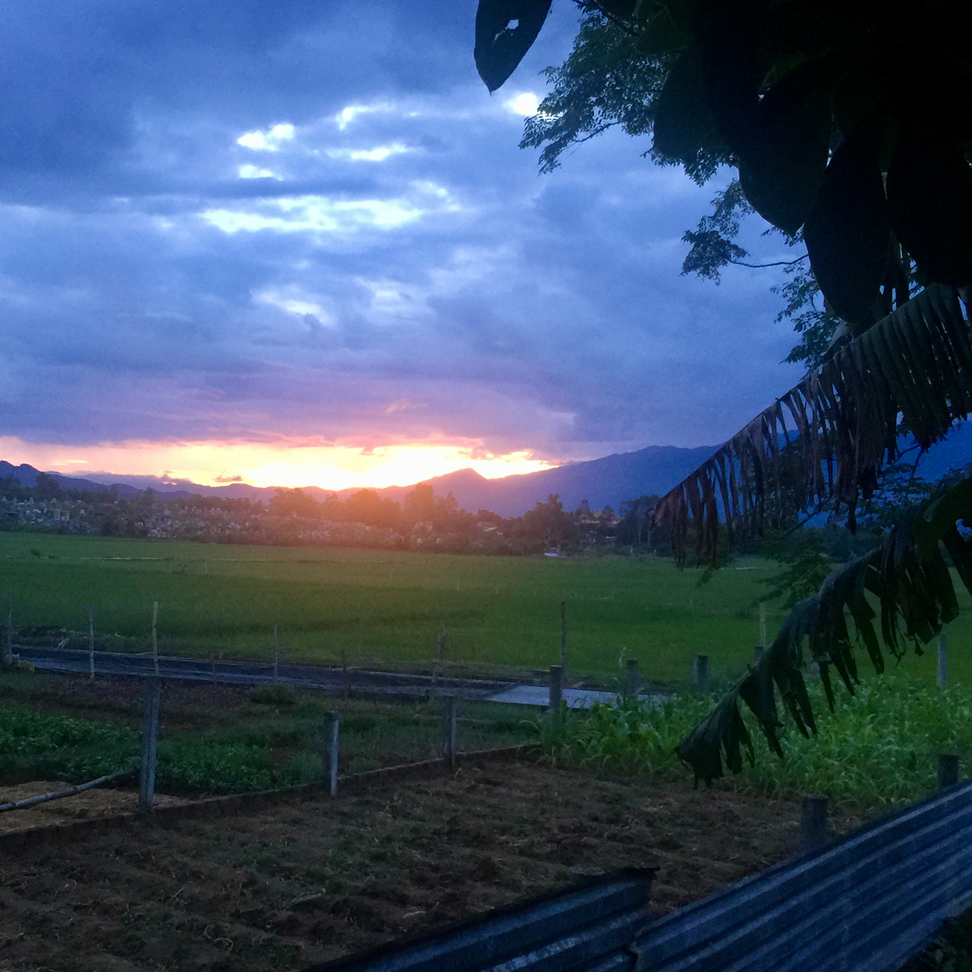 Sunset at mom's hometown in Vietnam.
