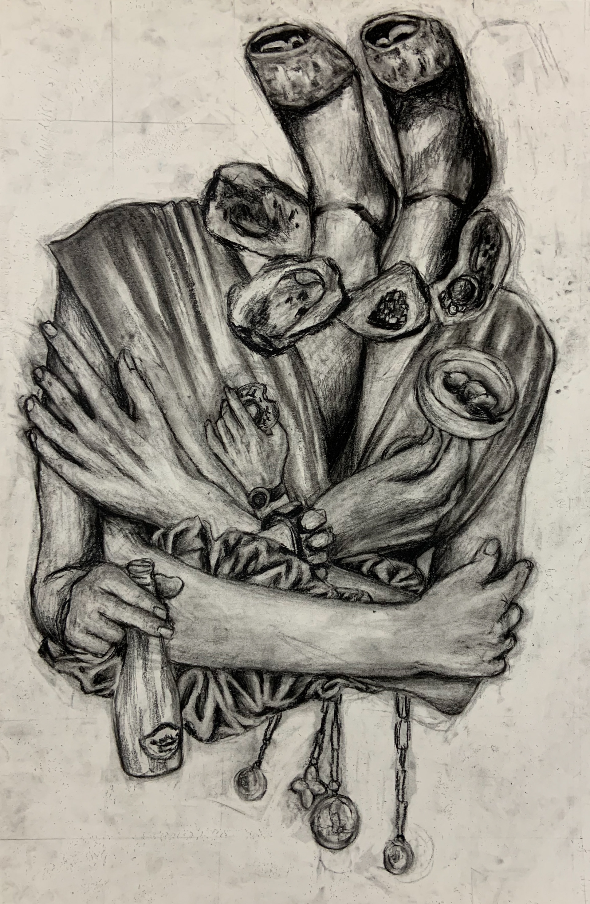 Life of the Party - charcoal. 18 x 24 in.