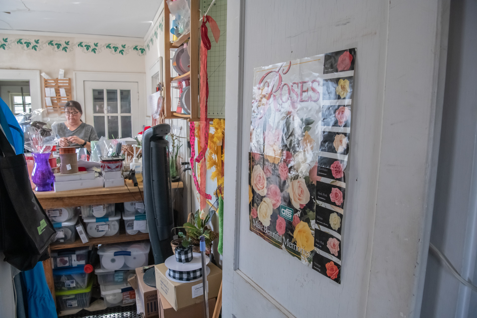 Becky Bevan begins working on an arrangement at Always In Bloom Florist in Archdale, N.C. on Novmeber 28, 2020.