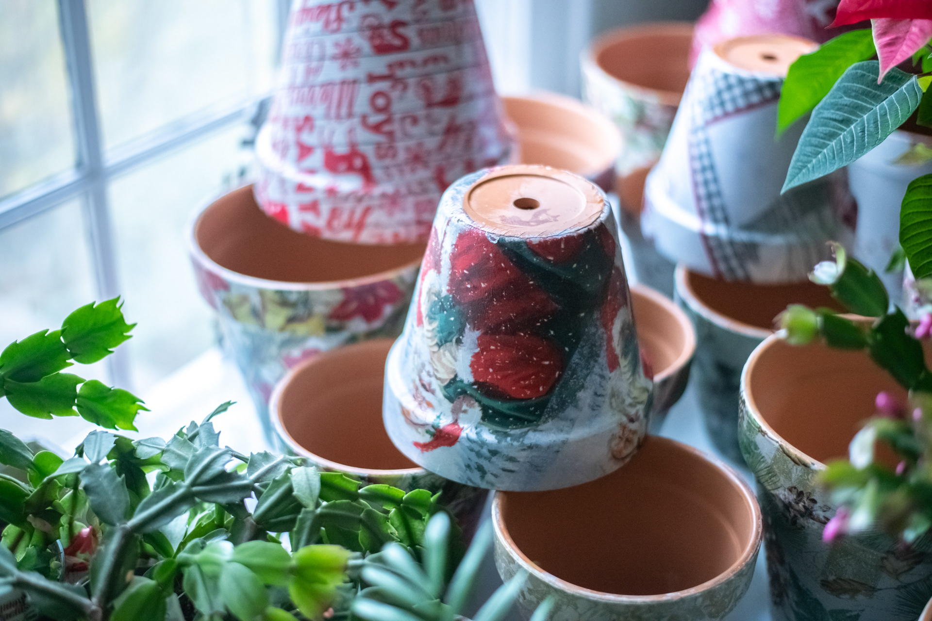 Custom flower pots sit in Always In Bloom Florist in Archdale, N.C. on November 25, 2020.