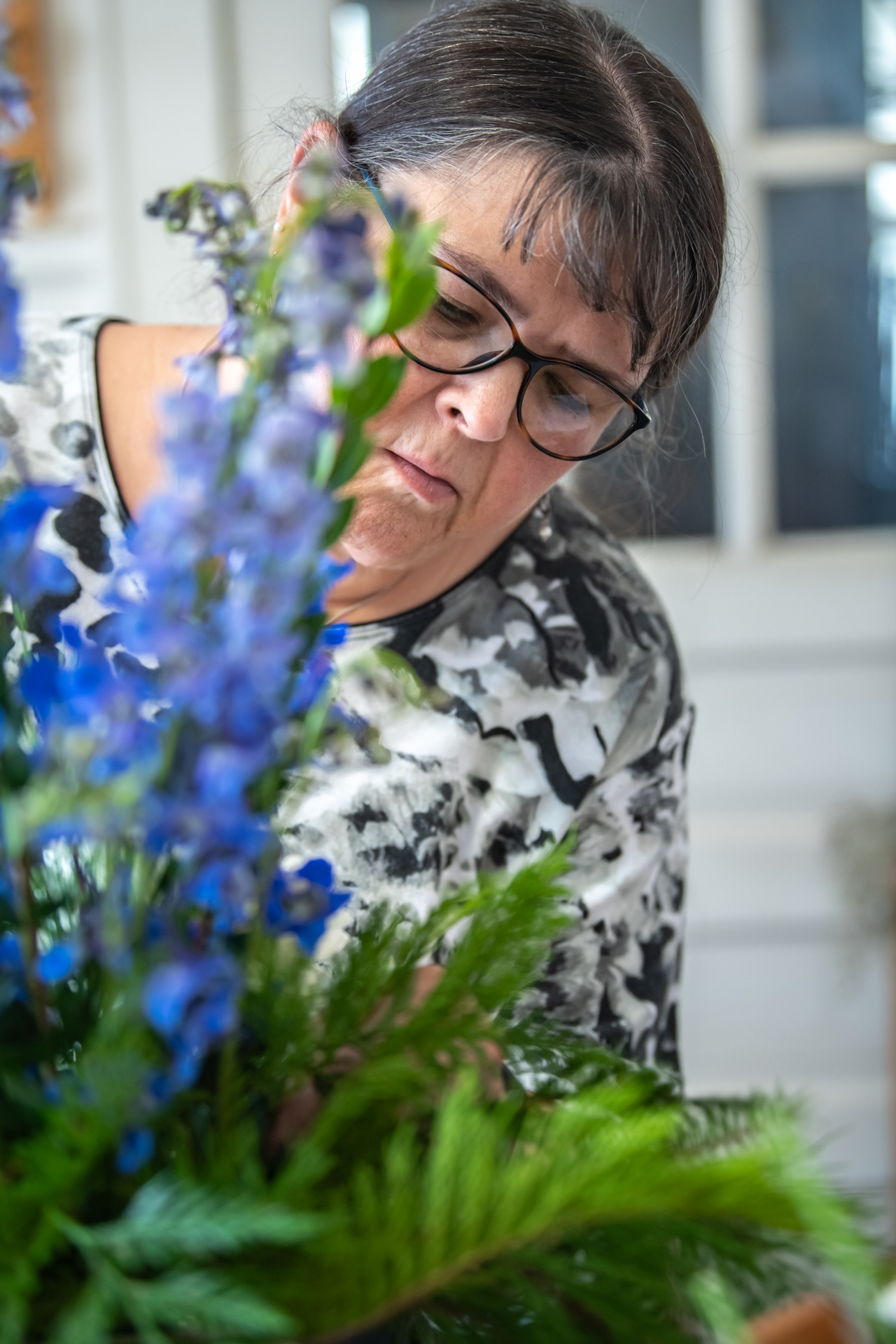 Becky Bevan works on an arrangement at Always In Bloom Florist in Archdale, N.C. on December 2, 2020.