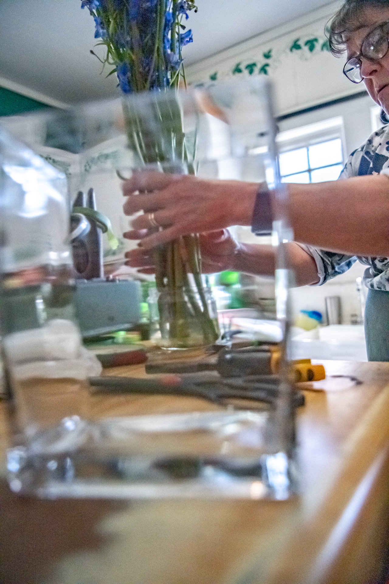 Becky Bevan processes new flowers at her flowershop in Archdale, N.C. on December 2, 2020.