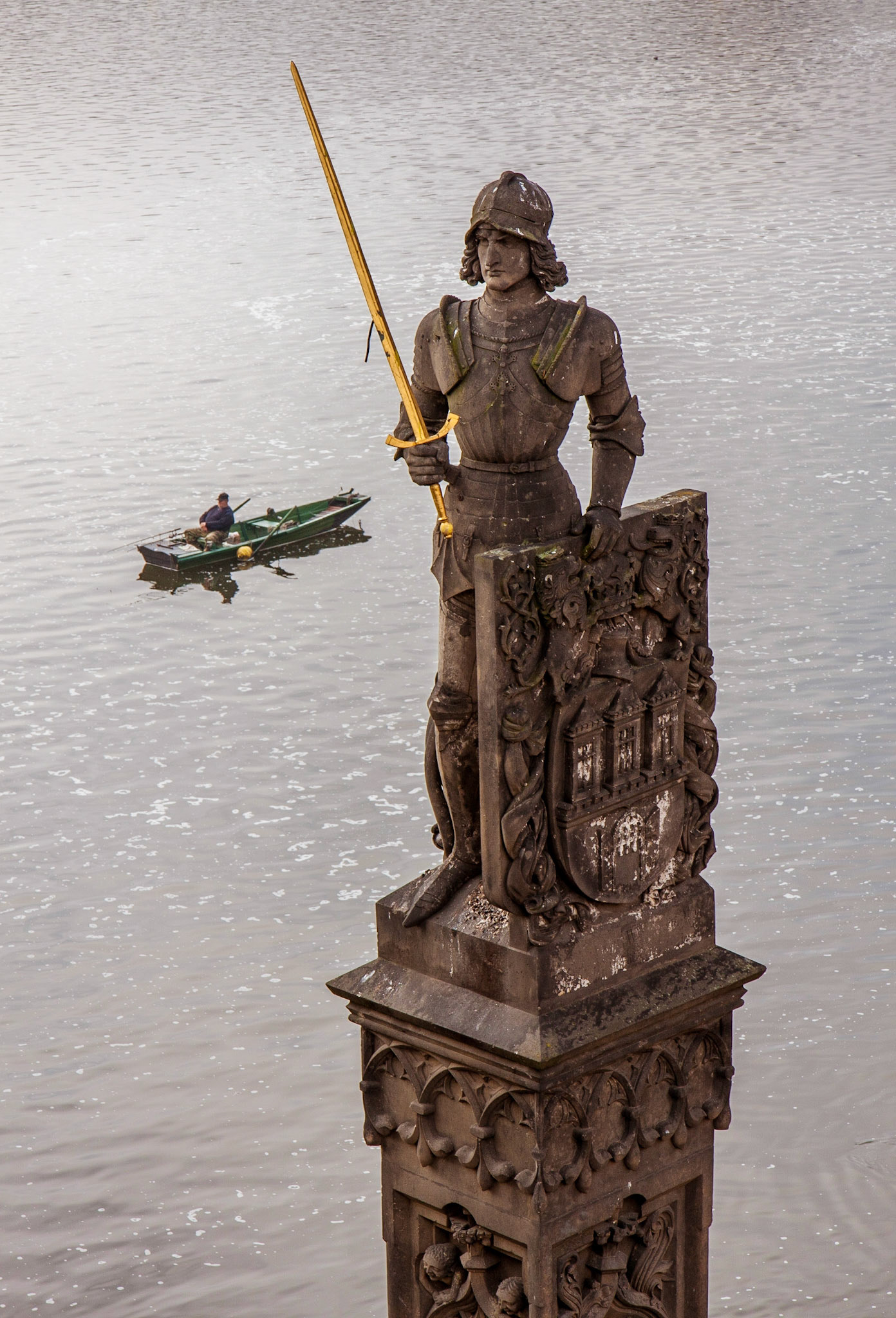 Stone guard near the Charles Bridge