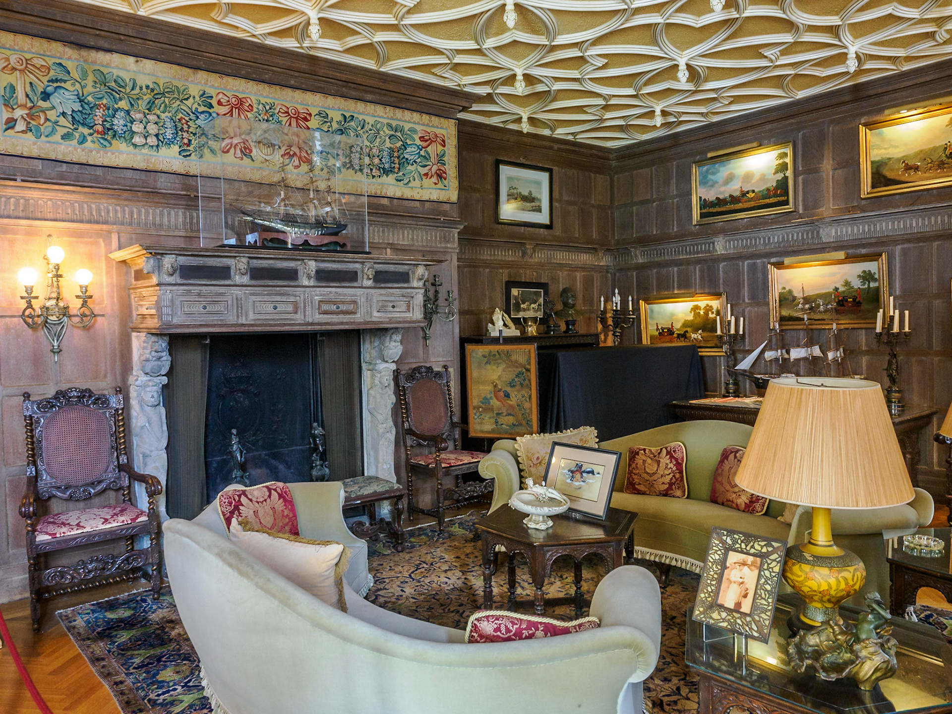 The Library was the room where Hermann Oelrichs could go with his friends to relax and smoke cigars away from the women and the formality of the rest of the house.