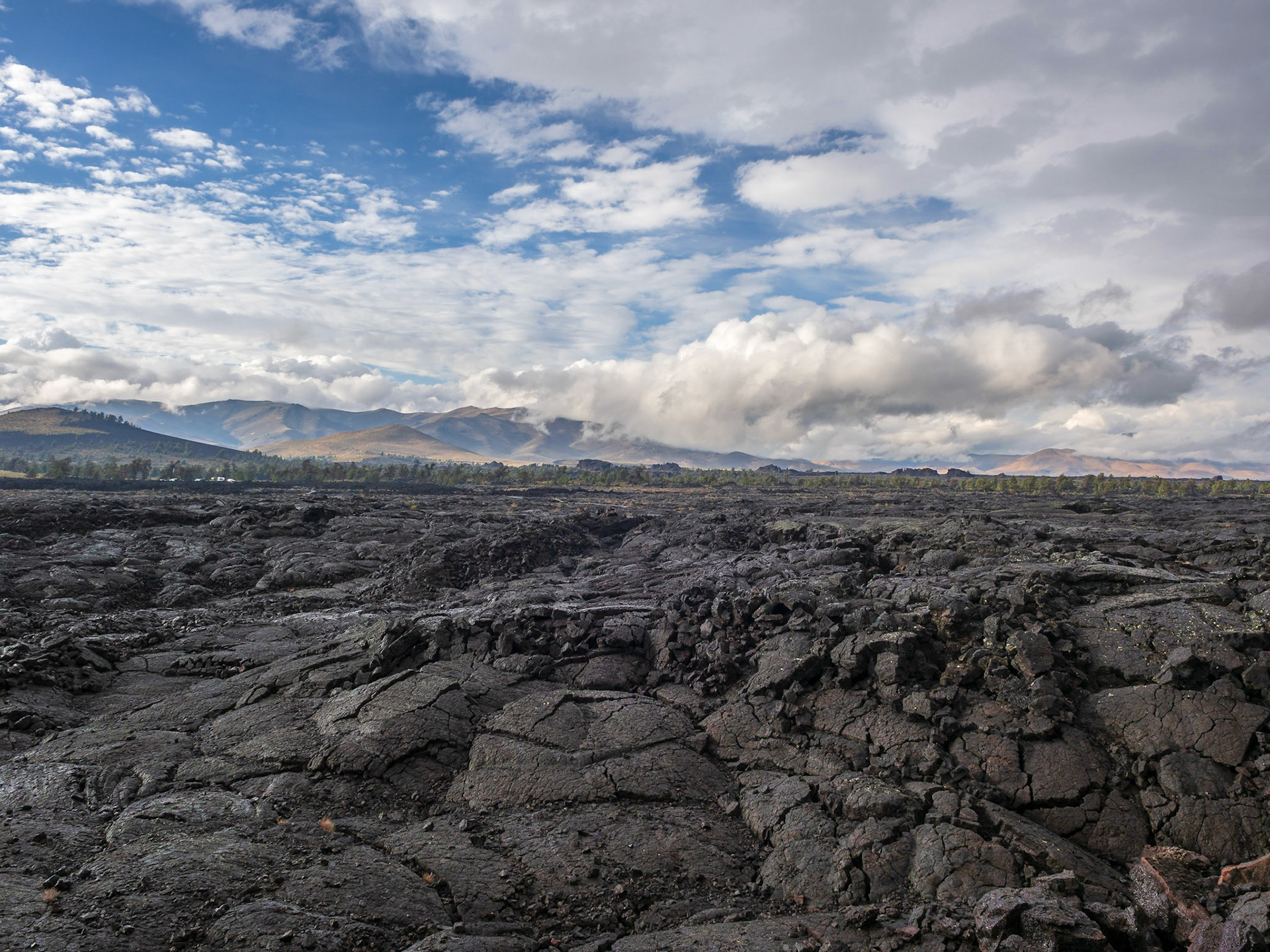 Vast lava-covered landscape