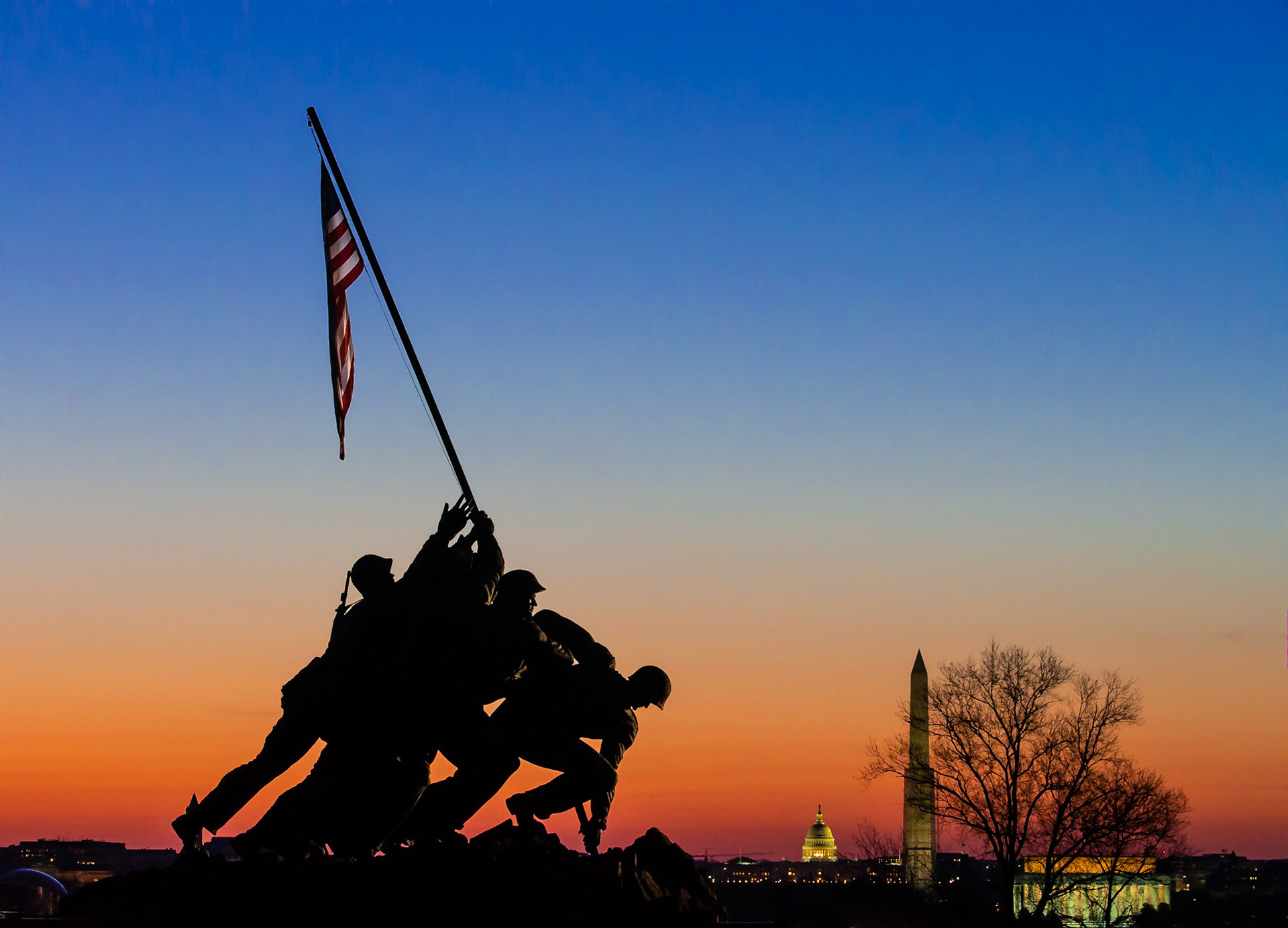 Iwo Jima Memorial at Sunrise
