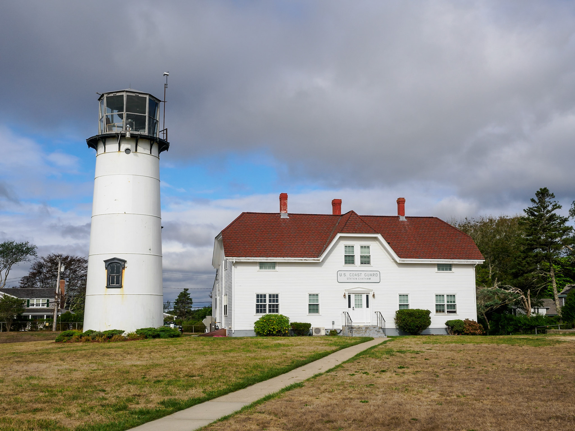 Chatham Lighthouse was one of two built in 1841. Due to ongoing erosion, the 48-foot tall light was moved to its present location in 1877 (the other has fallen into the ocean).