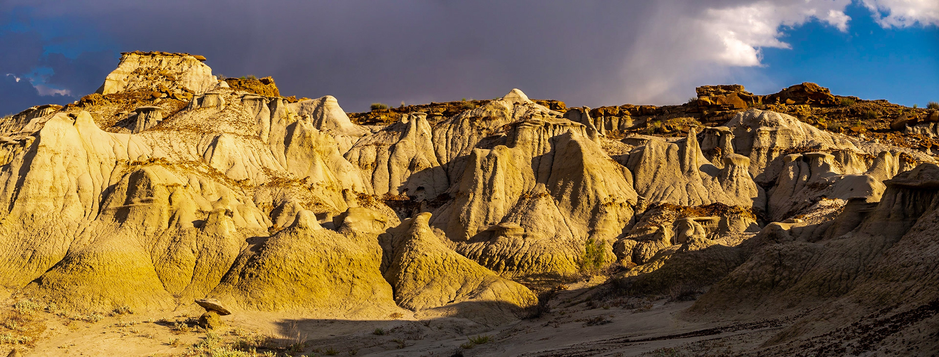 Bisti Badlands in golden light