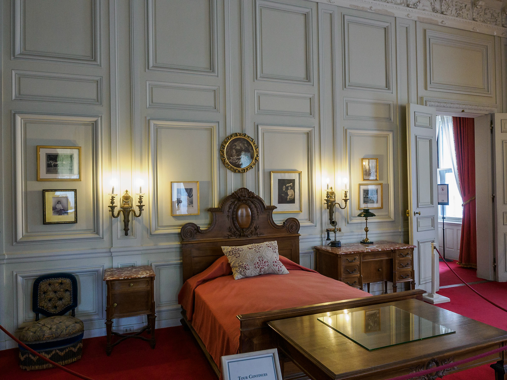 Cornelius Vanderbilt's bedroom is a reminder of when he lived on a small income. He was only able to enjoy The Breakers for one summer of good health due to a stroke in 1896.