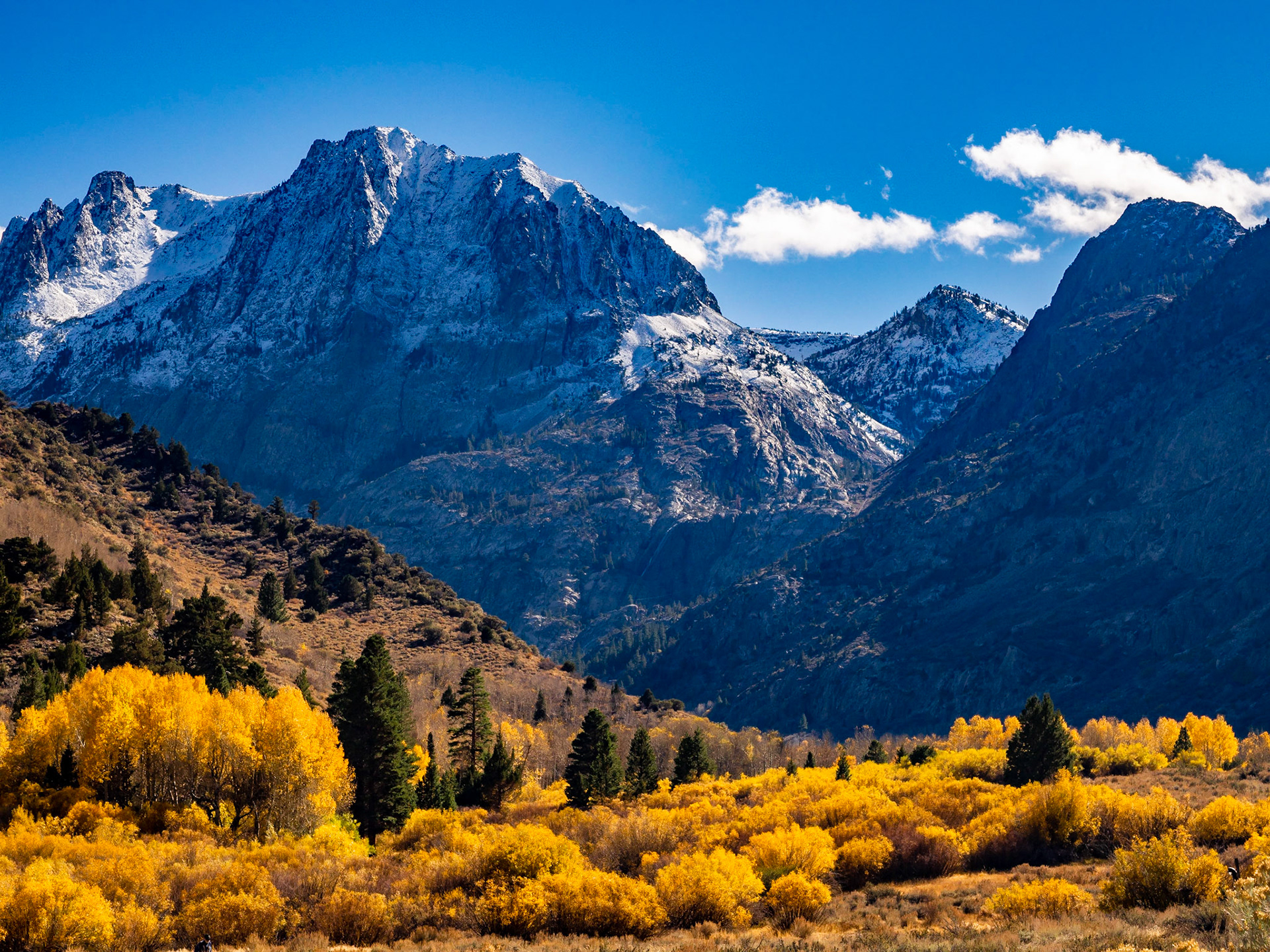 First Snow in the Mountains Surrounding June Lake