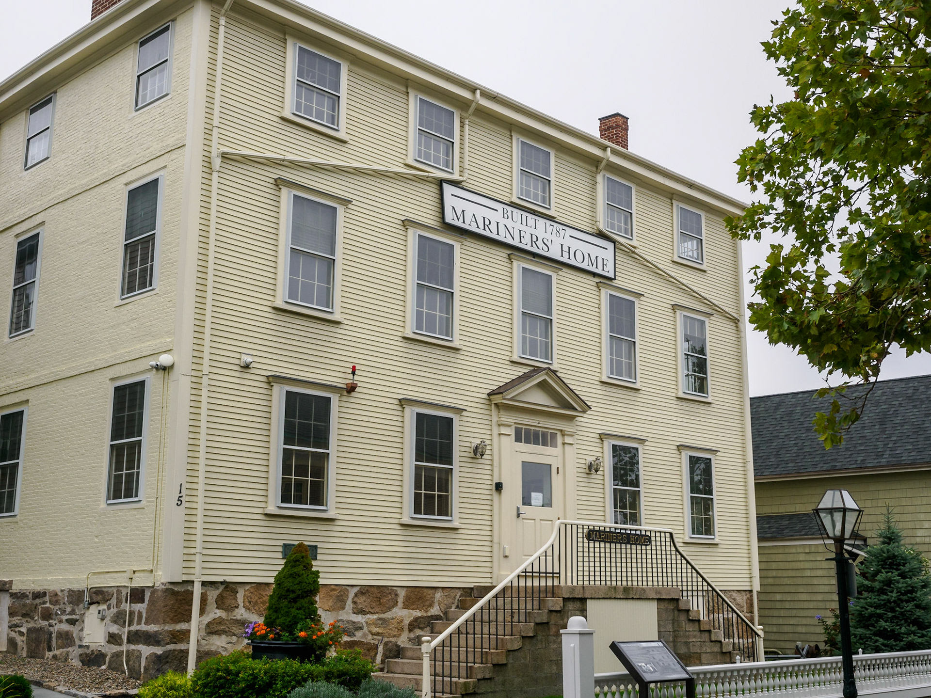 The Mariners’ Home was opened for its present use as a home for transient mariners in 1857. Originally built as a private mansion in 1787, the building was later donated to the New Bedford Port Society and moved to its present location next to the Seamen's Bethel.