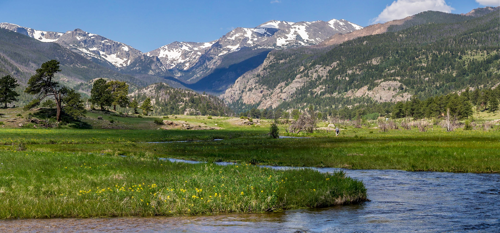 The Big Thompson River meanders through Moraine Park