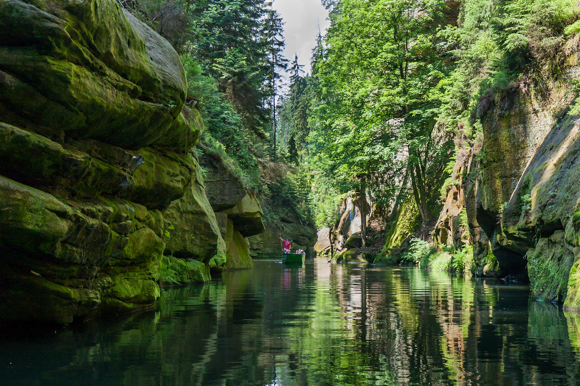 In the Kamenice River Canyon, which is part of the Ceske Svycarsko (Bohemian Switzerland) National Park