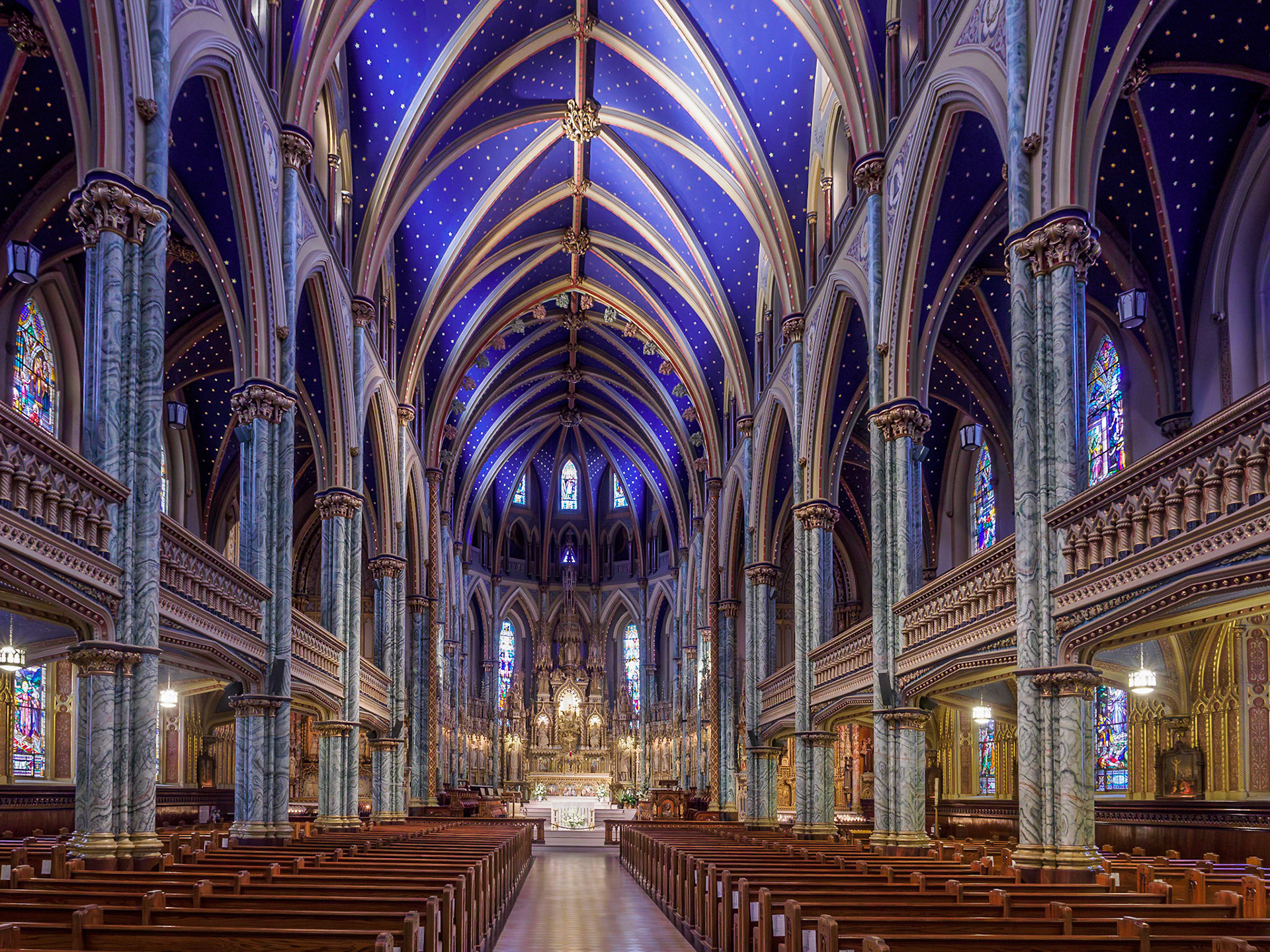 Dan took a photo from near the back of the church prior to us moving forward toward the altar. The stars on the ceiling reminded us of our own little Sacred Heart Church (formerly Cathedral) back home in Raleigh.