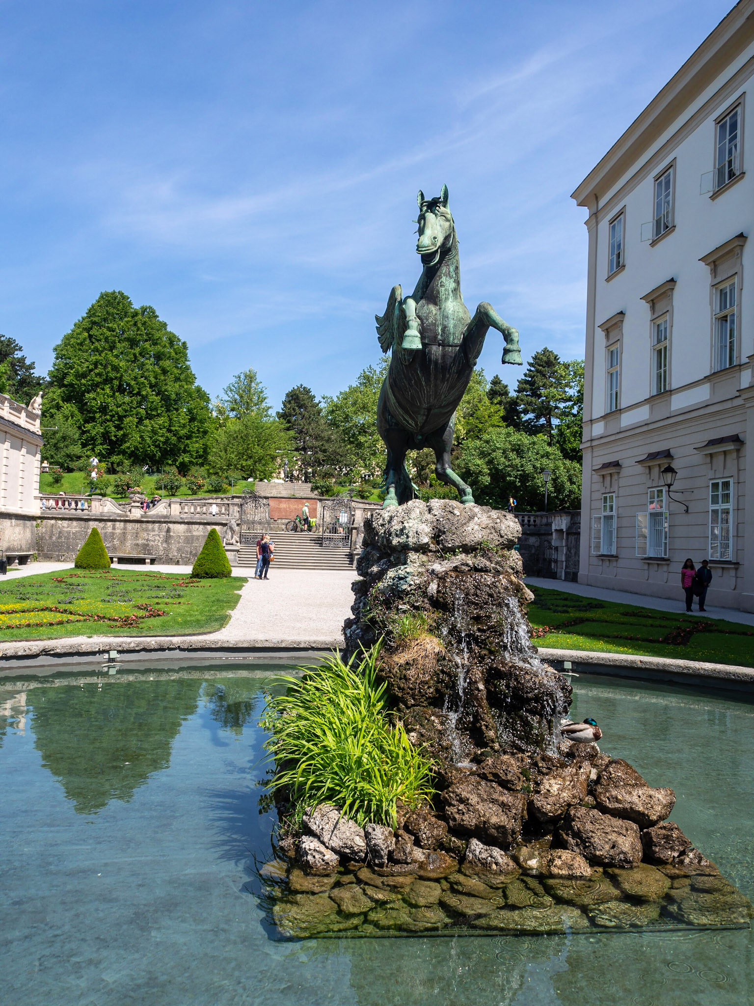 Equestrian statue in Mirabell Gardens