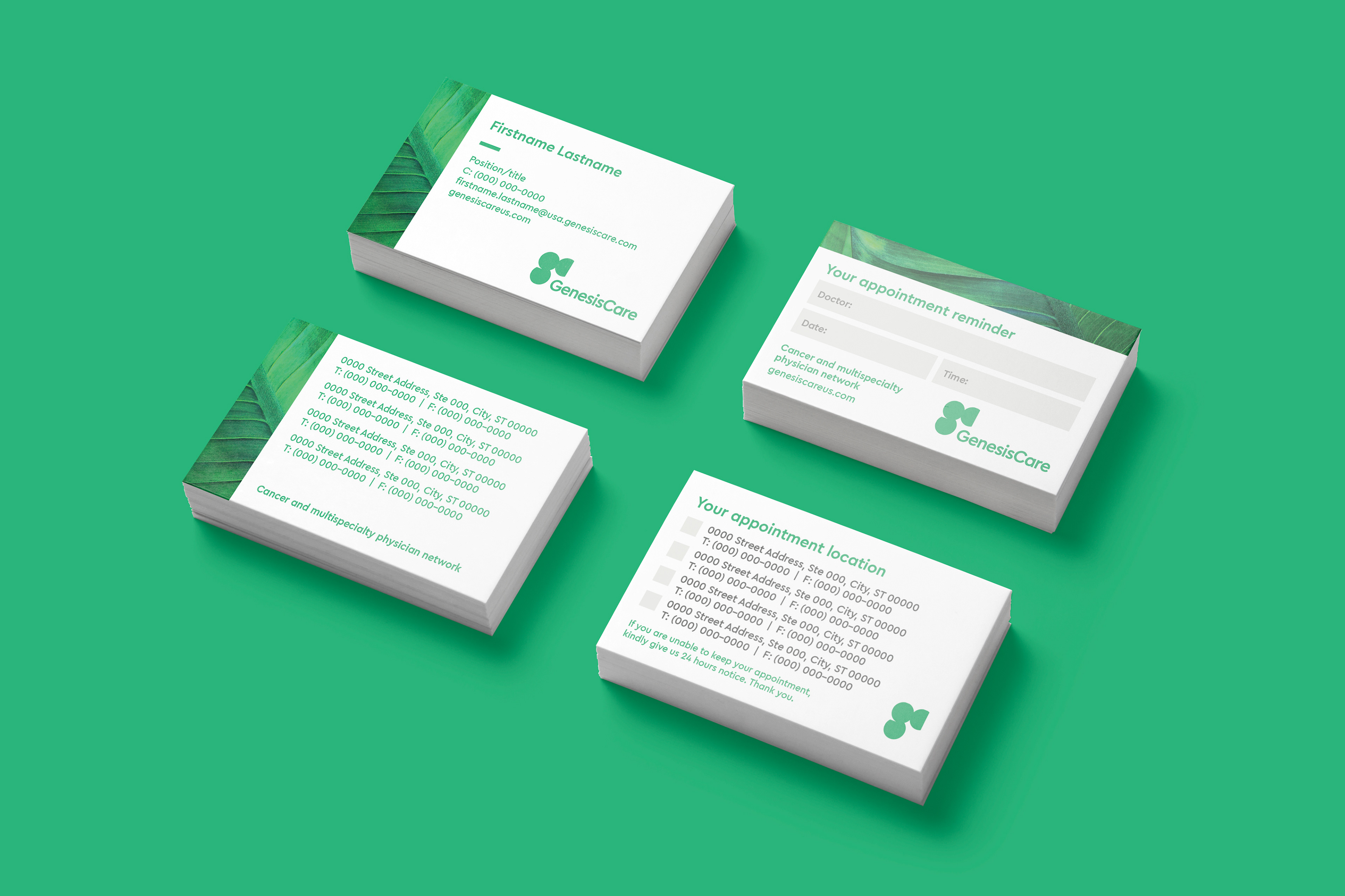 patient-facing business + appointment cards