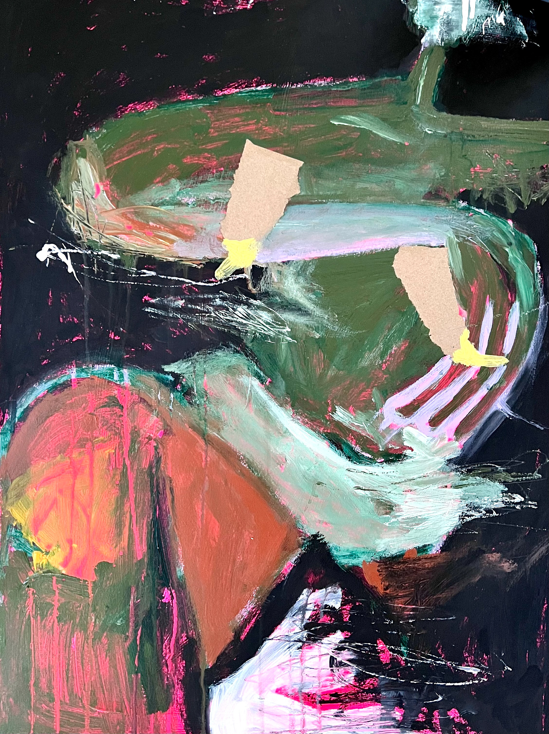 Hesitant 18 x 24 in Mixed Media on paper 2023
