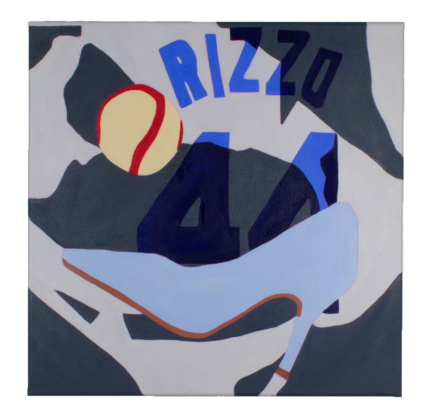 Baseball on High Heels (Graphic) | Oil on canvas | 14x14” | 2022