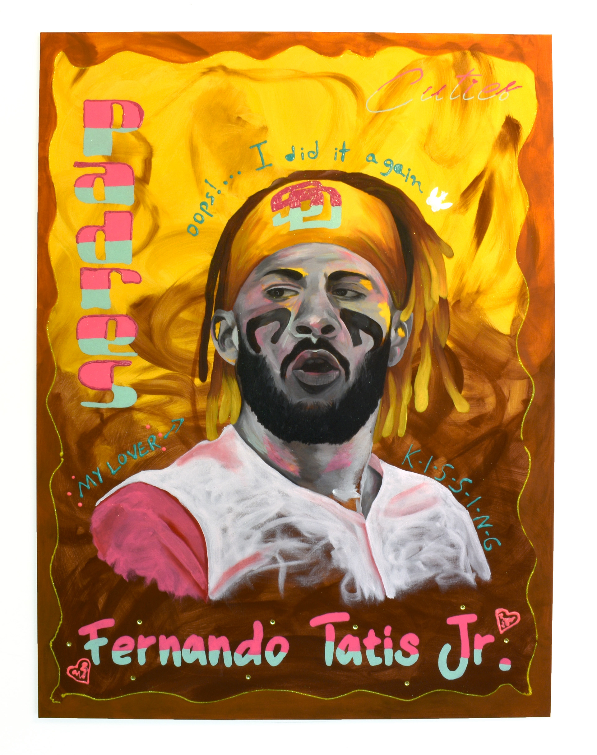 Dear Diary: My Lover | 40x30" | Acrylic, stickers on canvas | 2023