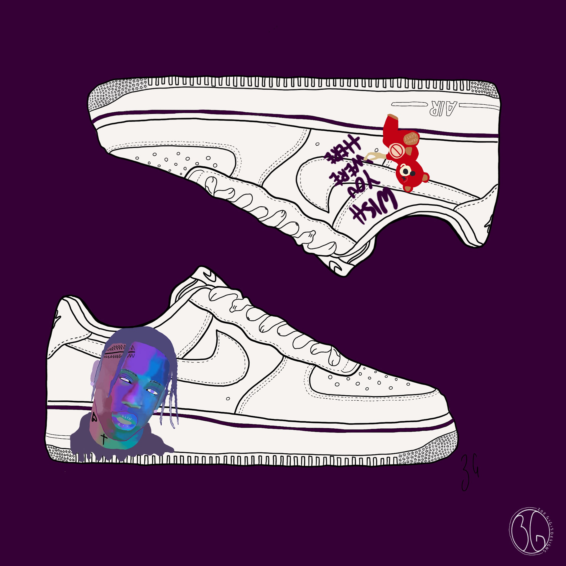 Travis Scott Custom Sneakers | Procreate