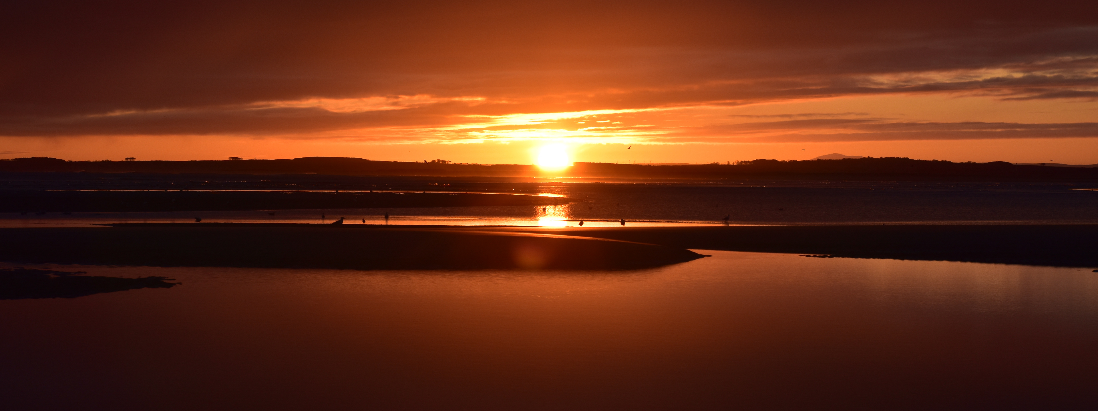 Winter Sunrise across Dornoch Beach and Dornoch Firth