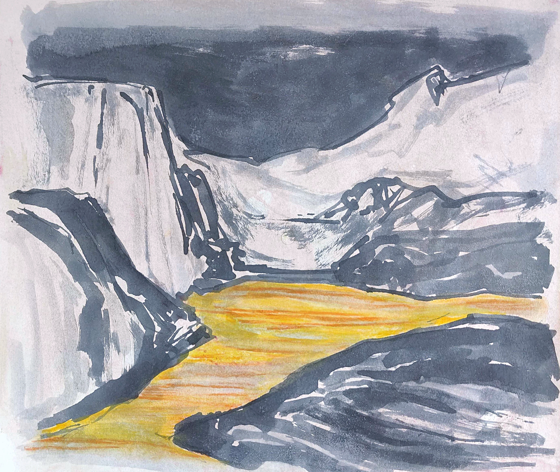 İsimsiz, 29X27 cm, Kağıt üzerine kalem ve suluboya, 2025