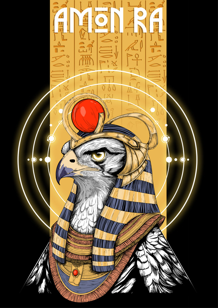 Bayram Armutcı, "Amon Ra", 50x70 cm, Dijital İllüstrasyon, 2025