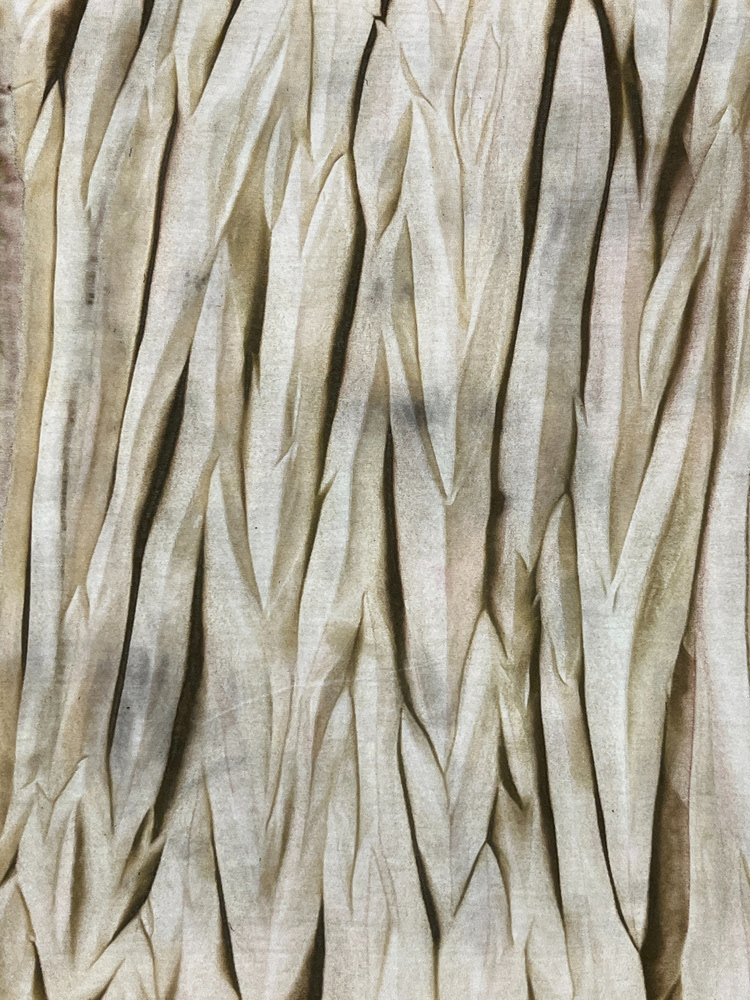 Harmoni, 30x40 cm, 2025, Lyocell Örme Kumaş Üzerine Karışık Teknik, Lyocell Kumaş ve Kumaş Boyası