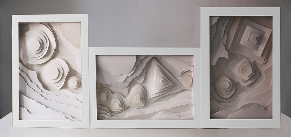 Şule Yılmaz, Hava, Su, Toprak , 90x220x10 cm, Paper CutOut Tekniği ile Enstelasyon, 2018