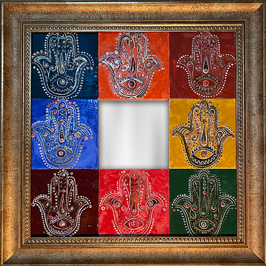 Fatma Ana, Çini Ayna, 2023, 40x 40 cm
