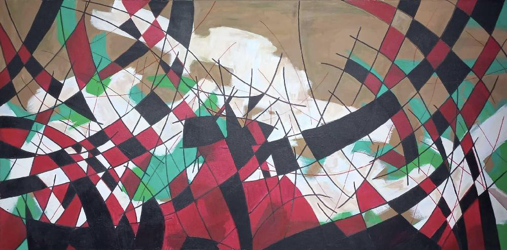 Suzan Arslan, Adsız, 160x80 cm, 2020,Tuval üzeri akrilik boya