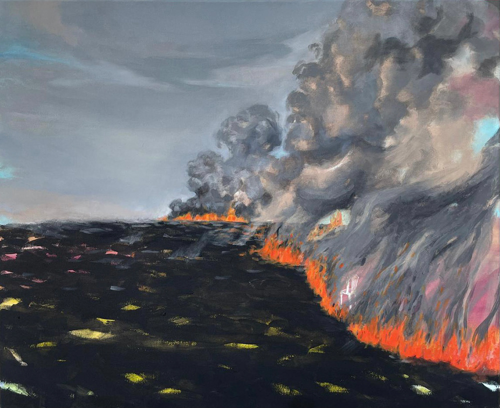 Çiğdem Doğan Özcan, Yangın Serisinden, Tuval Üzerine Akrilik ve Yağlı Boya, 70x85 cm, 2022