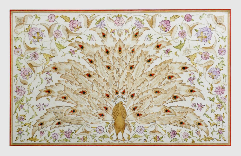 Lale Yıldır, Adı: Gurur / Ebat: 35 x 23 cm / Teknik ve Malzeme: Aharlı kağıt üzerine altınla ve renkli halkâr / Yılı: 2019