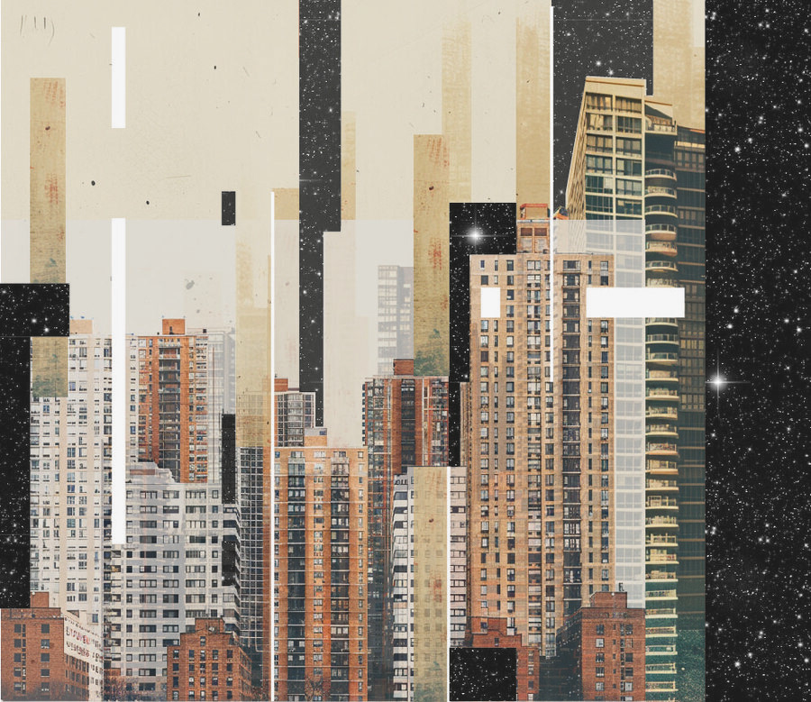 Gizem Büyücek, City Rush, 45x40, Dijital Kolaj, 2024