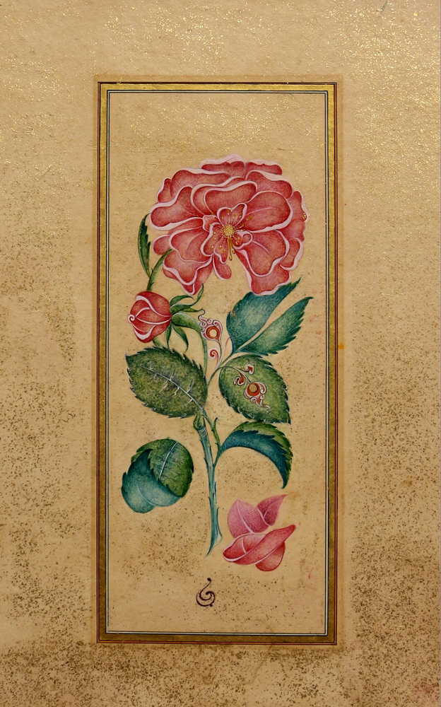 “Maziden”, 15x6 cm, Kağıt / Varak altın, suluboya, 2024