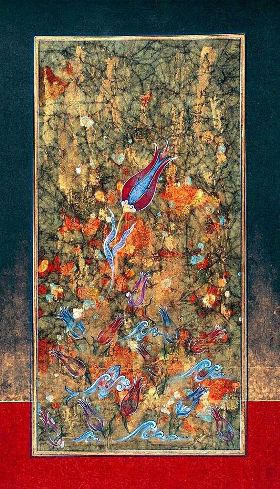 “Yaradılış 1”, 33x20 cm, Kağıt / Varak altın, suluboya, 2010