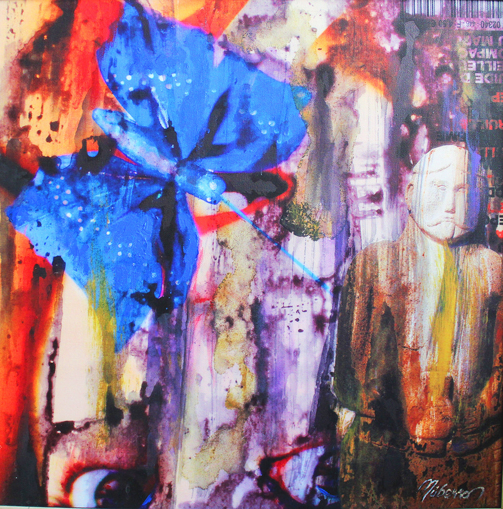 Müberra Bülbül, Kelebek Etkisi, 50x50cm. Tuval üzerine karışık teknik
