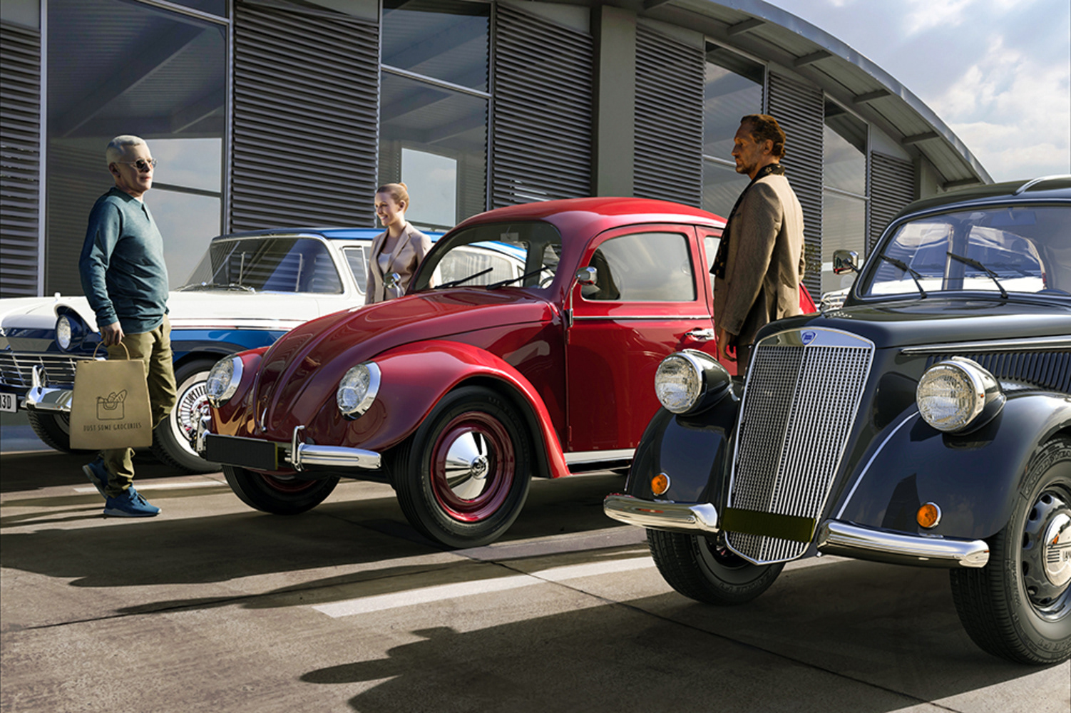 Ercan Güler, "Otoparkta", 35x28x23,5, 3D Rendering, 2025