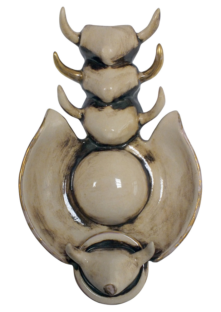 Rasim Bağırlı, "Öykünme" Çatalhöyük Boğa Başı Kültü, 30x18 cm, Döküm ve Elle Şekillendirme, 2024