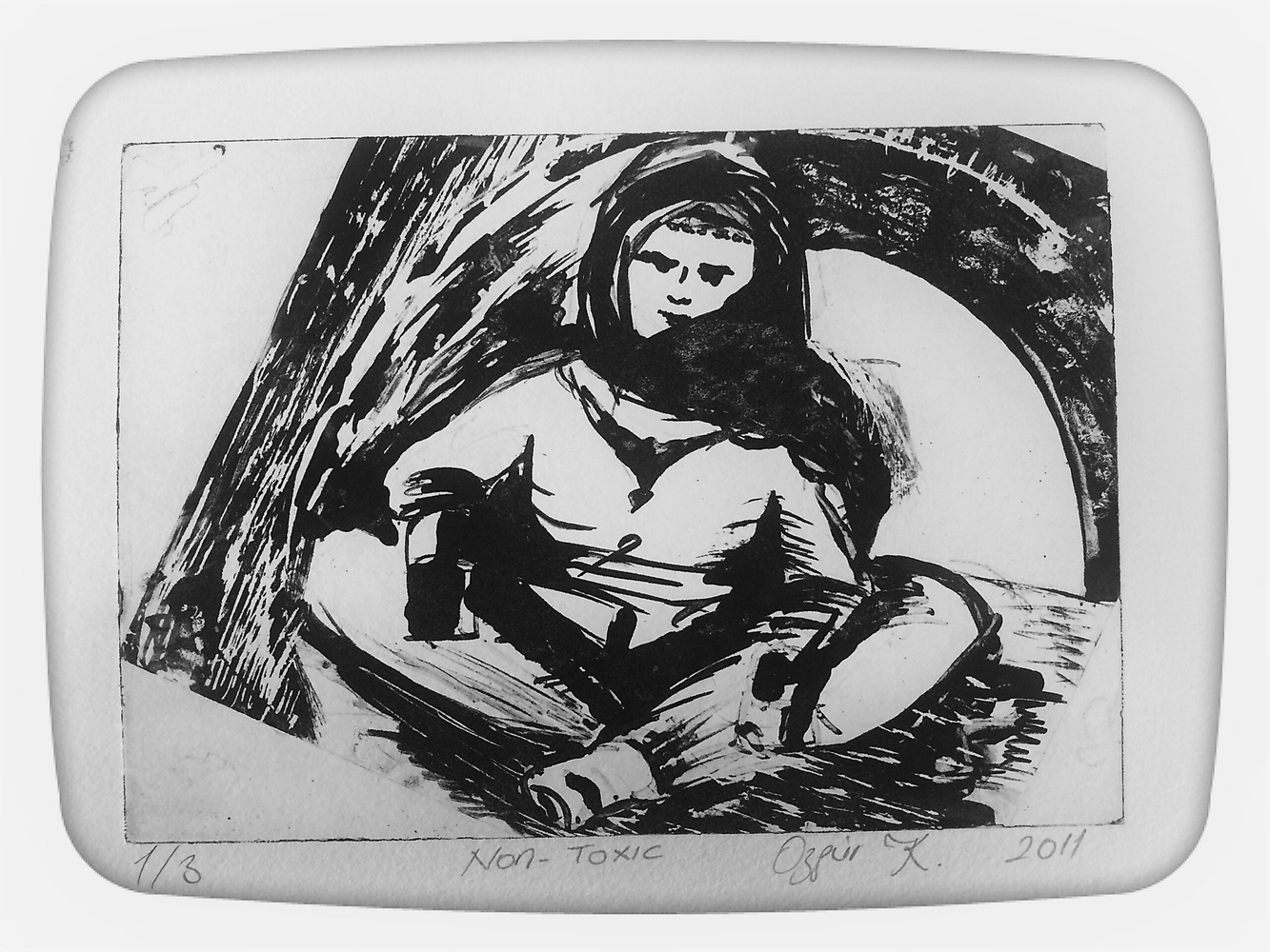 İsimsiz, 14,8 x 21 cm, 2011, Non-Toksik Metal Gravür Baskı