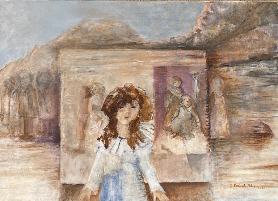Gülseren Budumlu İldeş, Sessiz İtiraz, 50x70 cm. Tuval Üzerine Akrilik, 2024