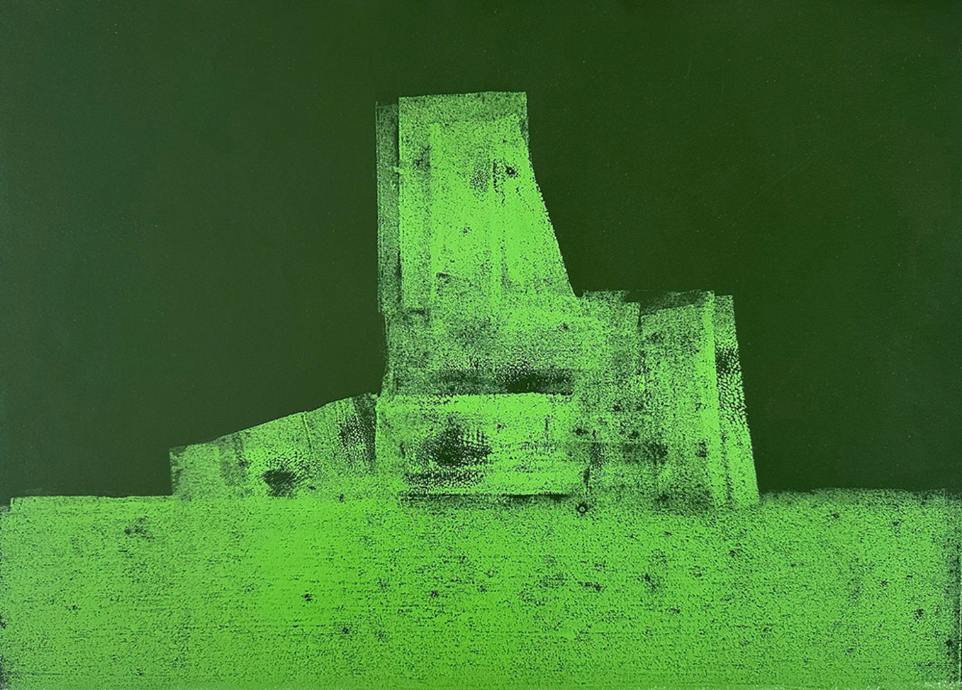 Deniz Özeskici, "Harabe 34", 43x29 cm, Monotip, 2024