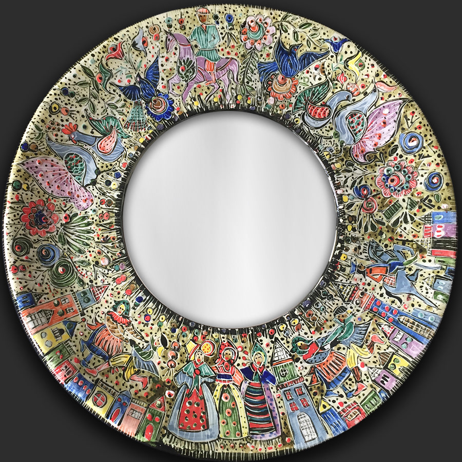 Şenlik, Çini Ayna, 2023, 40 cm