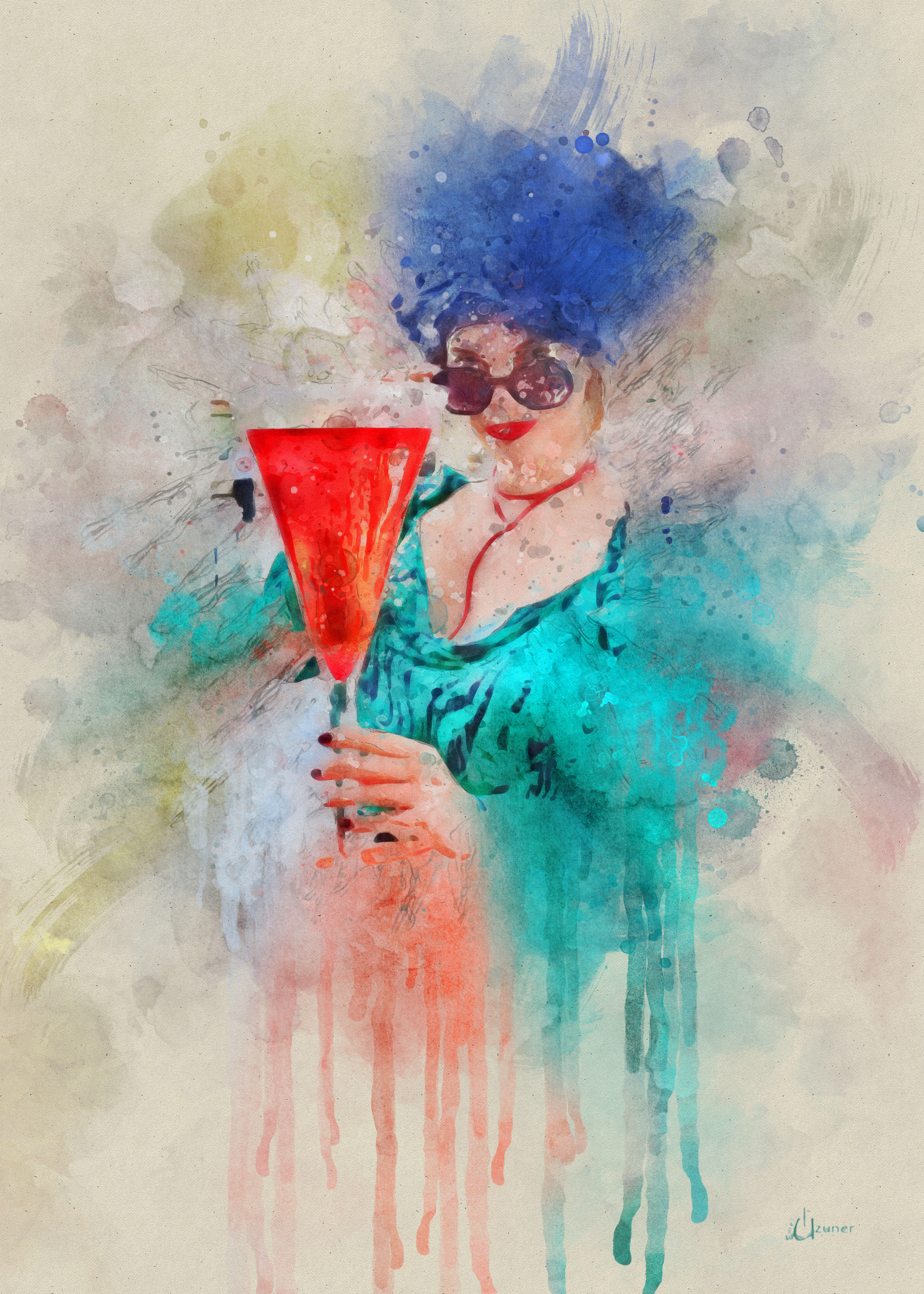 Kırmızı Kadeh, Dijital Art, 50 X 70 Cm, 2023, Bandırma