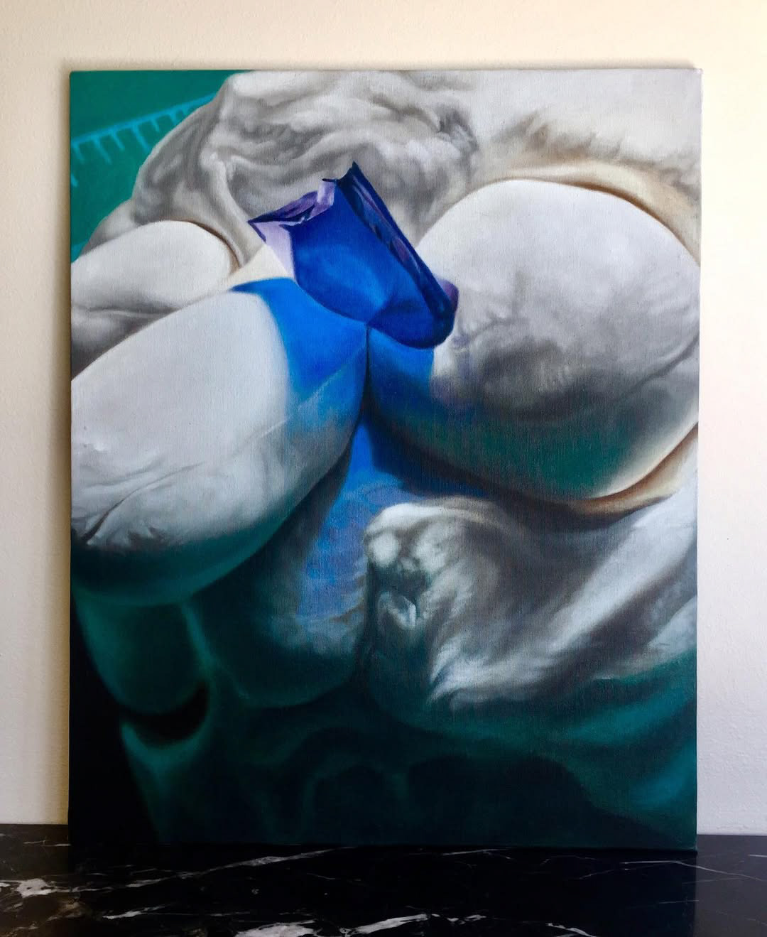 🔹👁, 40 x 50 cm, tuval üzerine yağlı boya, 2020