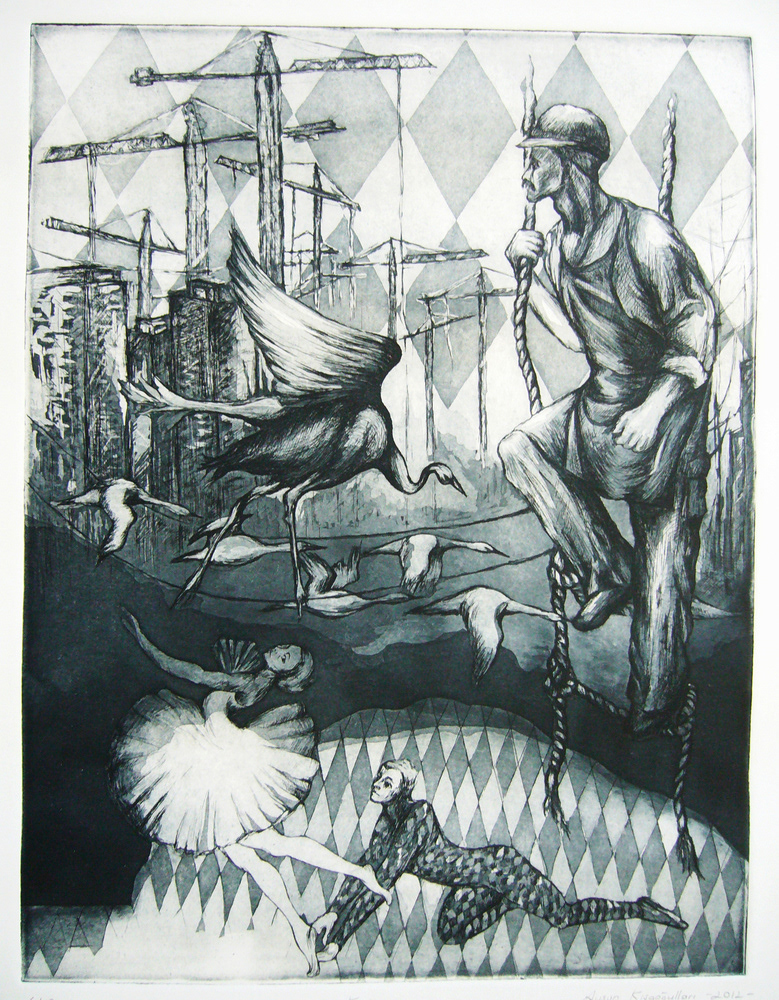 Aysun Cançat, "Karo", 50x35 cm, Gravür, 2023